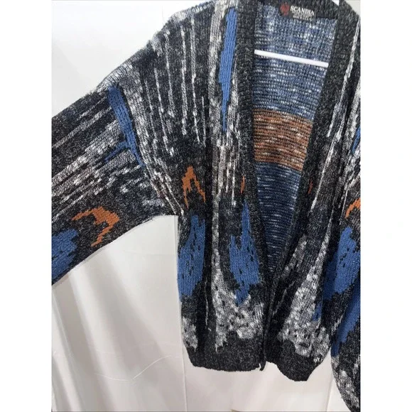 VTG Scandia‎ Cardigan Sweater Mens L Abstract Eclectic Grandpa Kurt Cobain USA - Picture 4 of 10